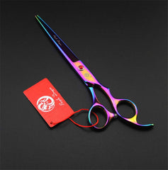 Purple Dragon ciseaux droit 7 pouces, coupe nette pour poils longs.