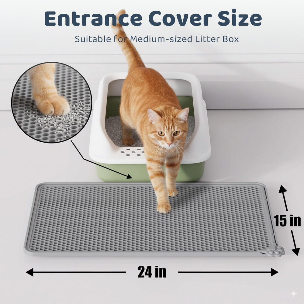 Purrersia tapis litière silicone lavable, facile a nettoyer en machine
