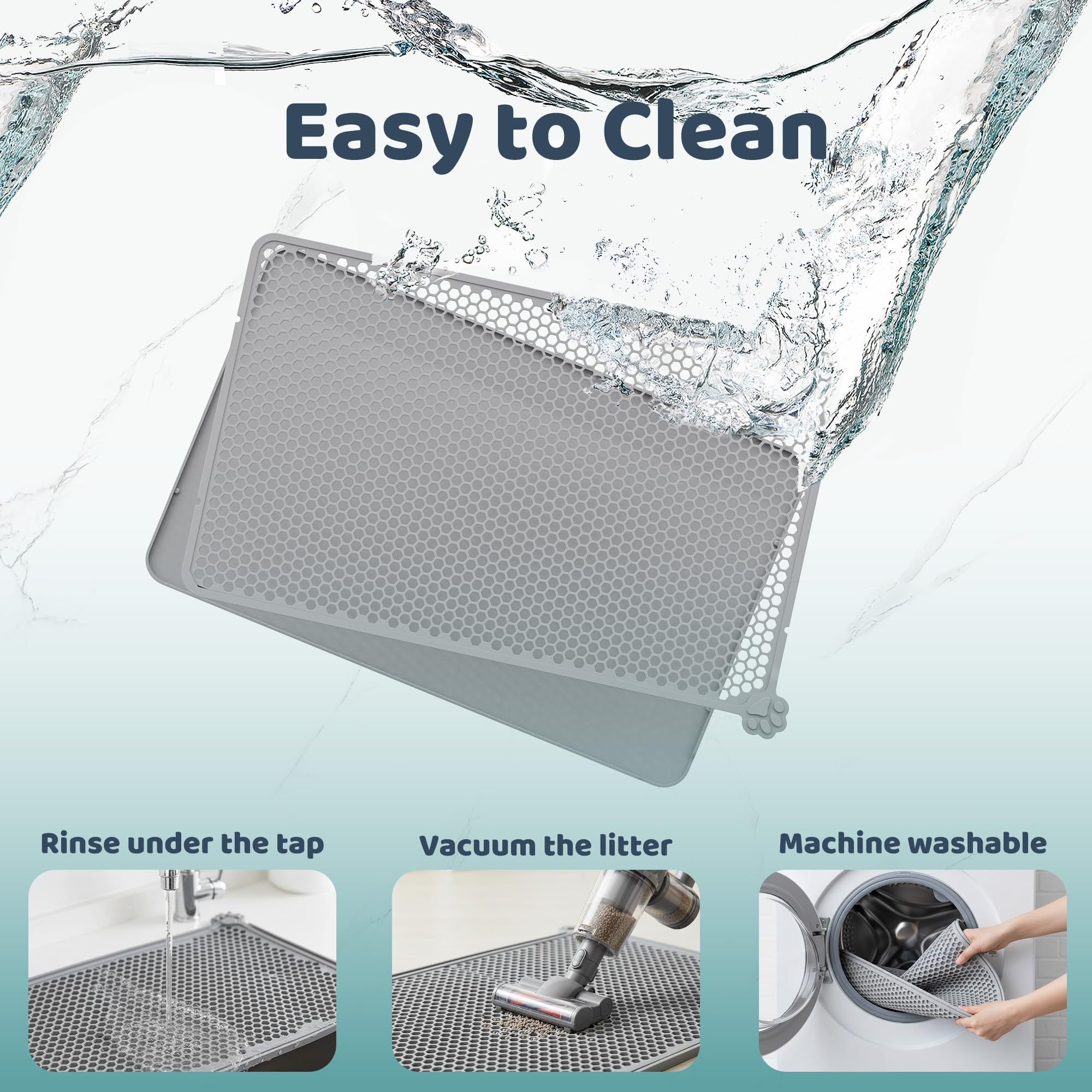 Purrersia tapis litière silicone durable, resistant aux rayures