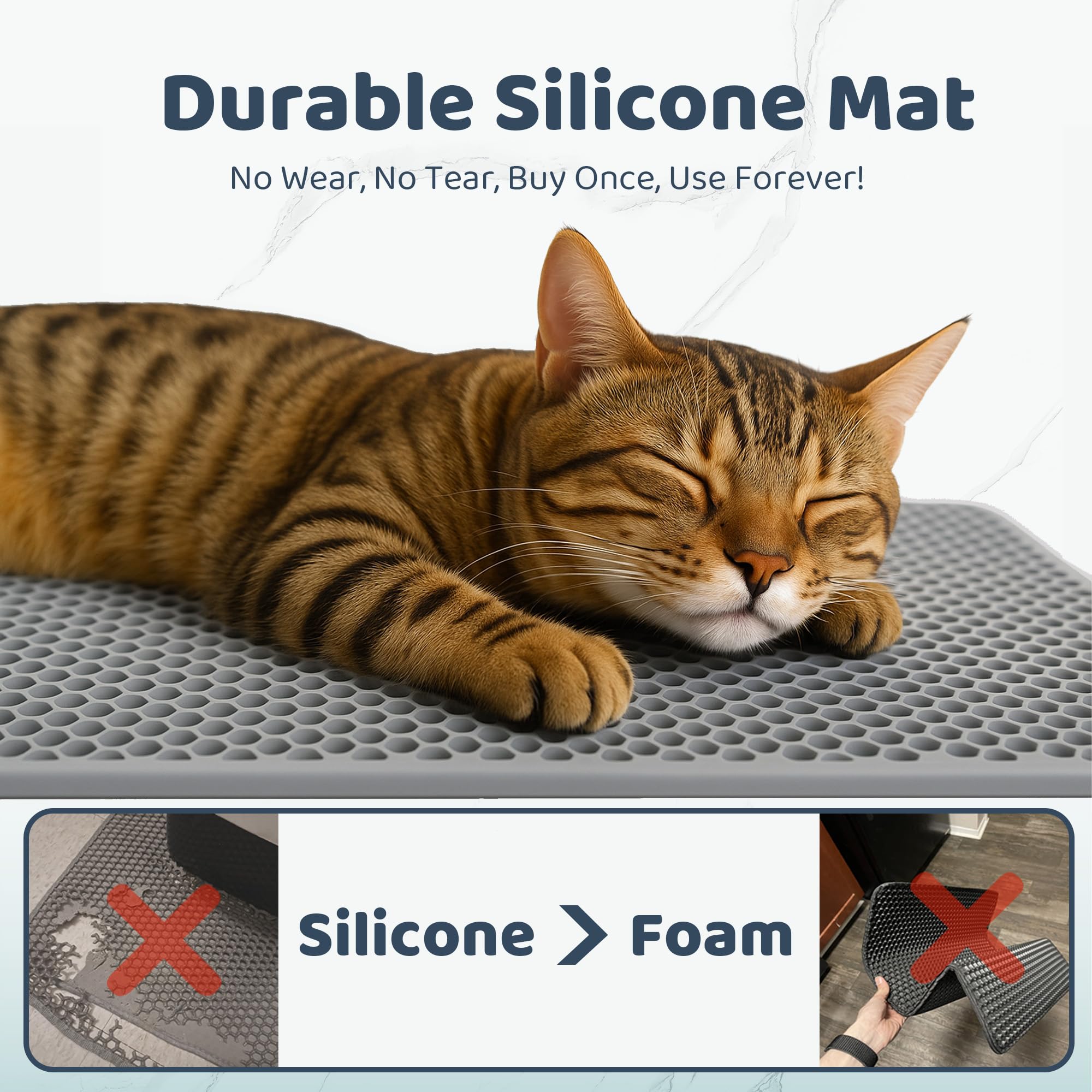 Purrersia tapis litière silicone polyvalent, utile sous nourriture