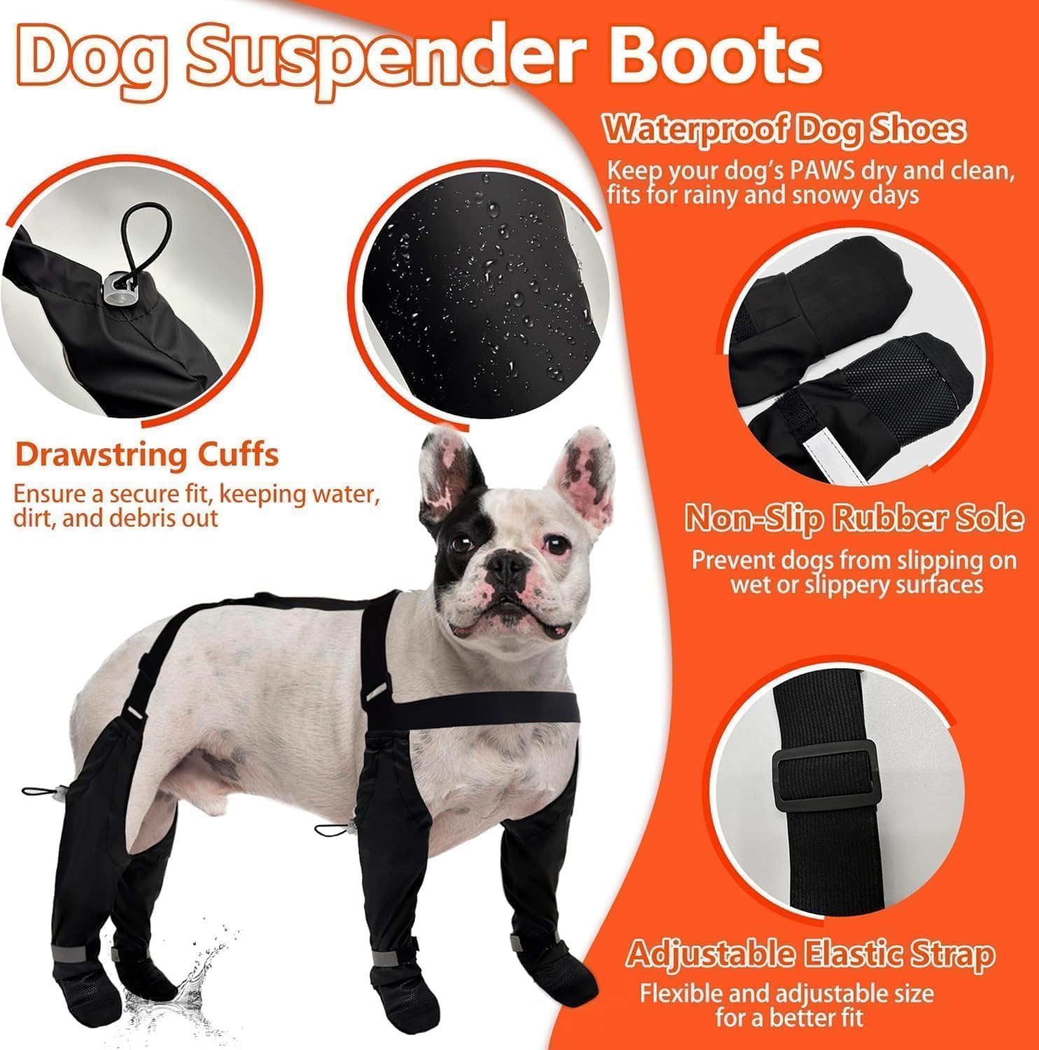 Bottes PurrHug chien anti-glissant, semelles en caoutchouc pour traction.