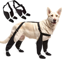 Bottes PurrHug pour chien suspendues, stabilite amelioree pour les promenades.