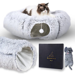 Purrific Pet Tunnel en forme de beignet: confort et cachette pour chat