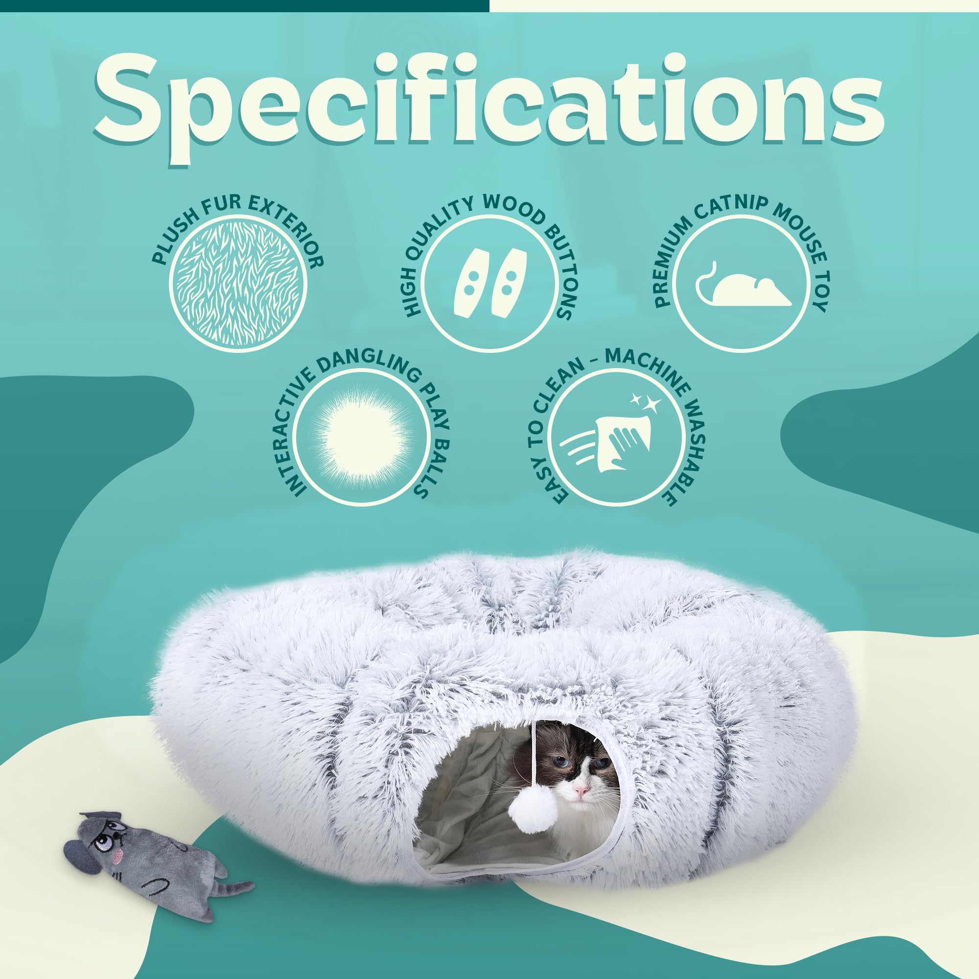 Purrific Pet Tunnel matériaux premium et durables: longévité et jeu