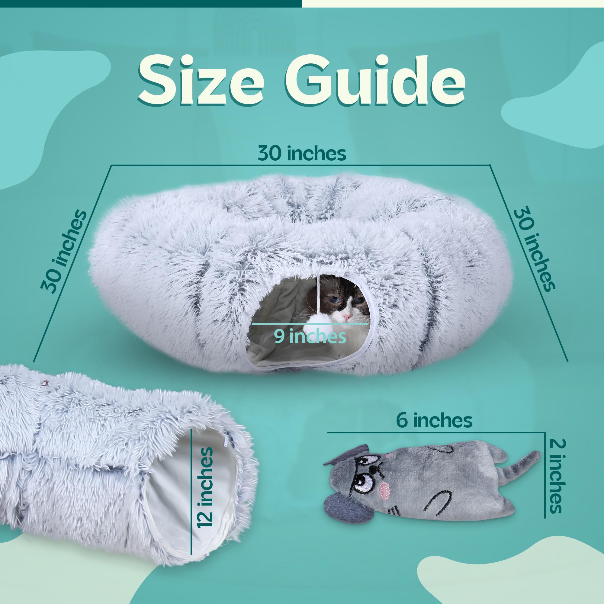 Purrific Pet Tunnel utilisation intérieur confort: refuge pour chat