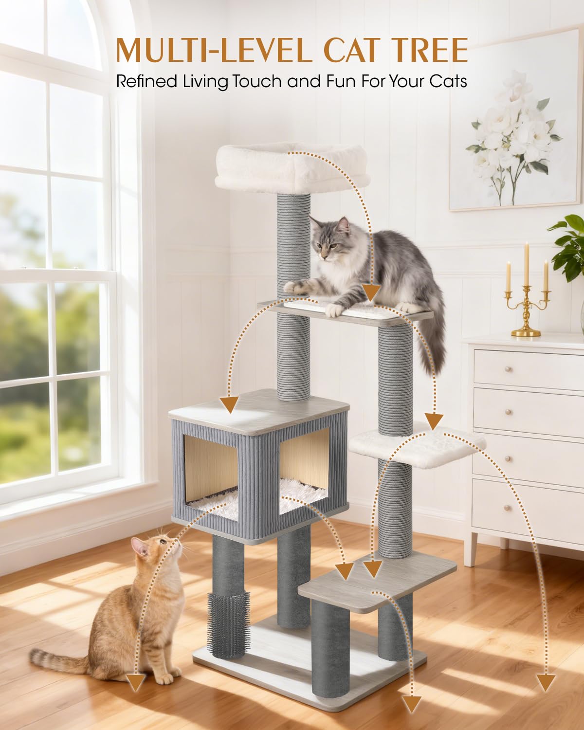 Purrlato Arbre Chat Maine Coon - surfaces hydrofuges faciles à essuyer.
