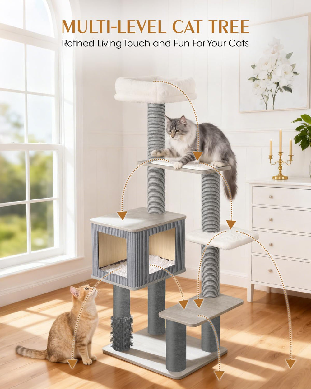 Purrlato Arbre Chat Maine Coon - surfaces hydrofuges faciles à essuyer.