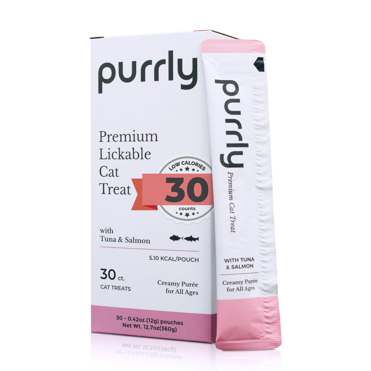 Purrly en poche pâte chat thon-saumon crèmeuse pour hydratation et plaisir.