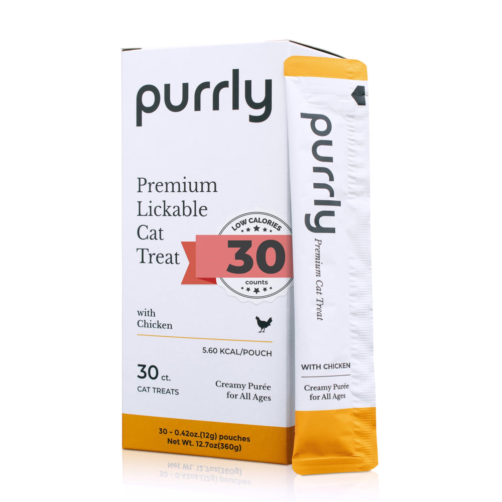 Purée crèmeuse Purrly au poulet-poitrine, récompense gourmande et hydratante pour chat