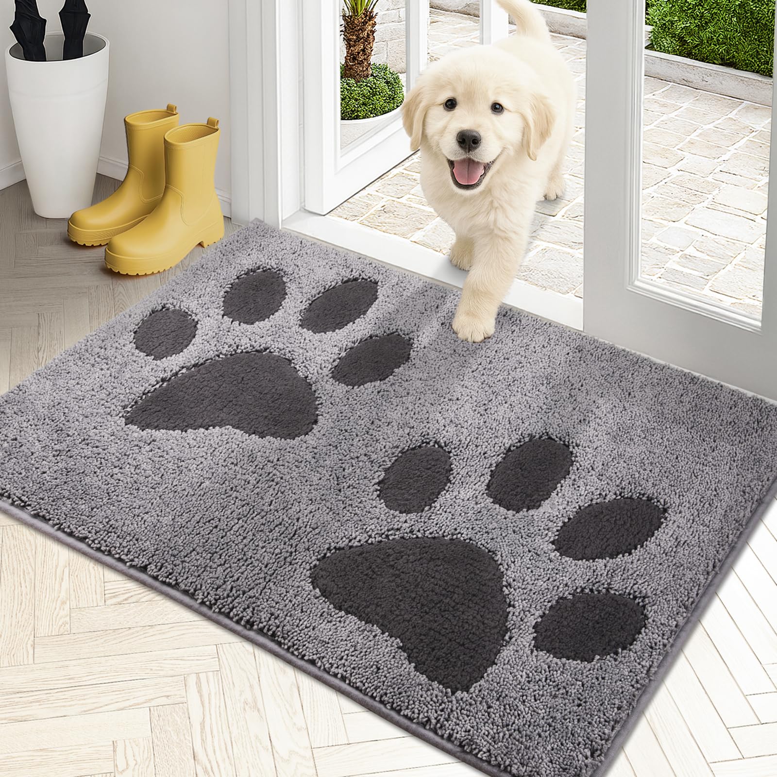 PURRUGS Tapis-porte-antipoussiere protège l'entrée en piégeant la saleté