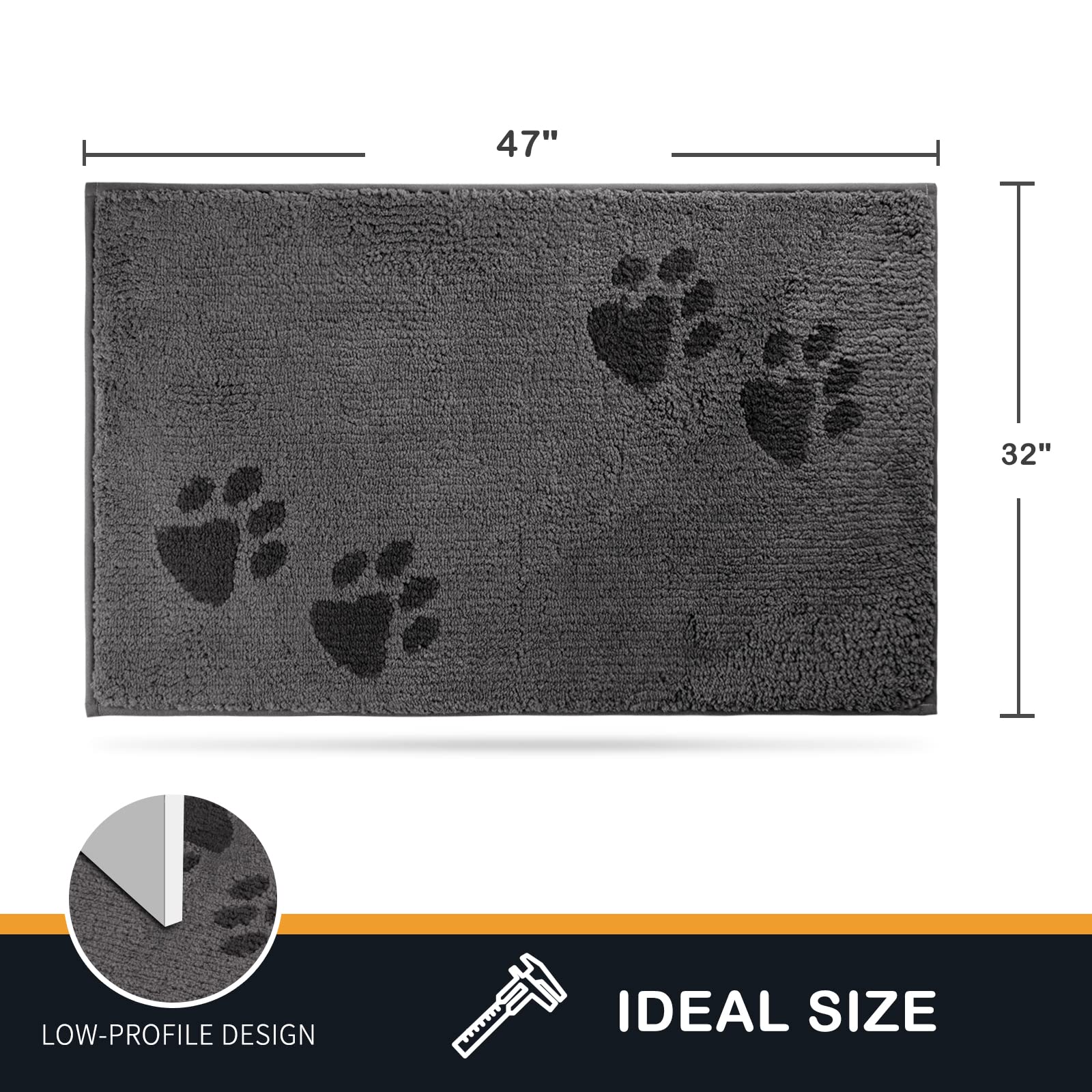 PURRUGS tapis microfibre absorbante: surface douce et absorbante.