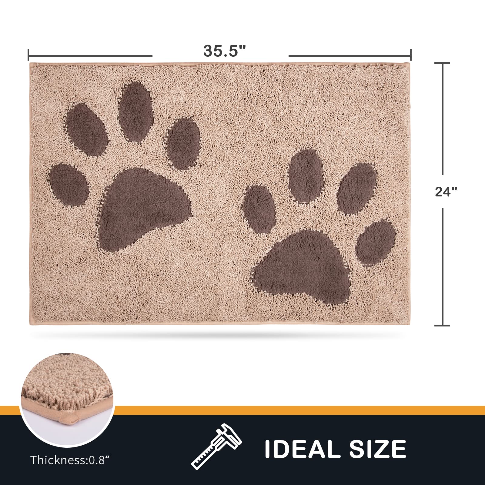 PurRUGS Tapis porte absorbant, douceur et protection des sols.