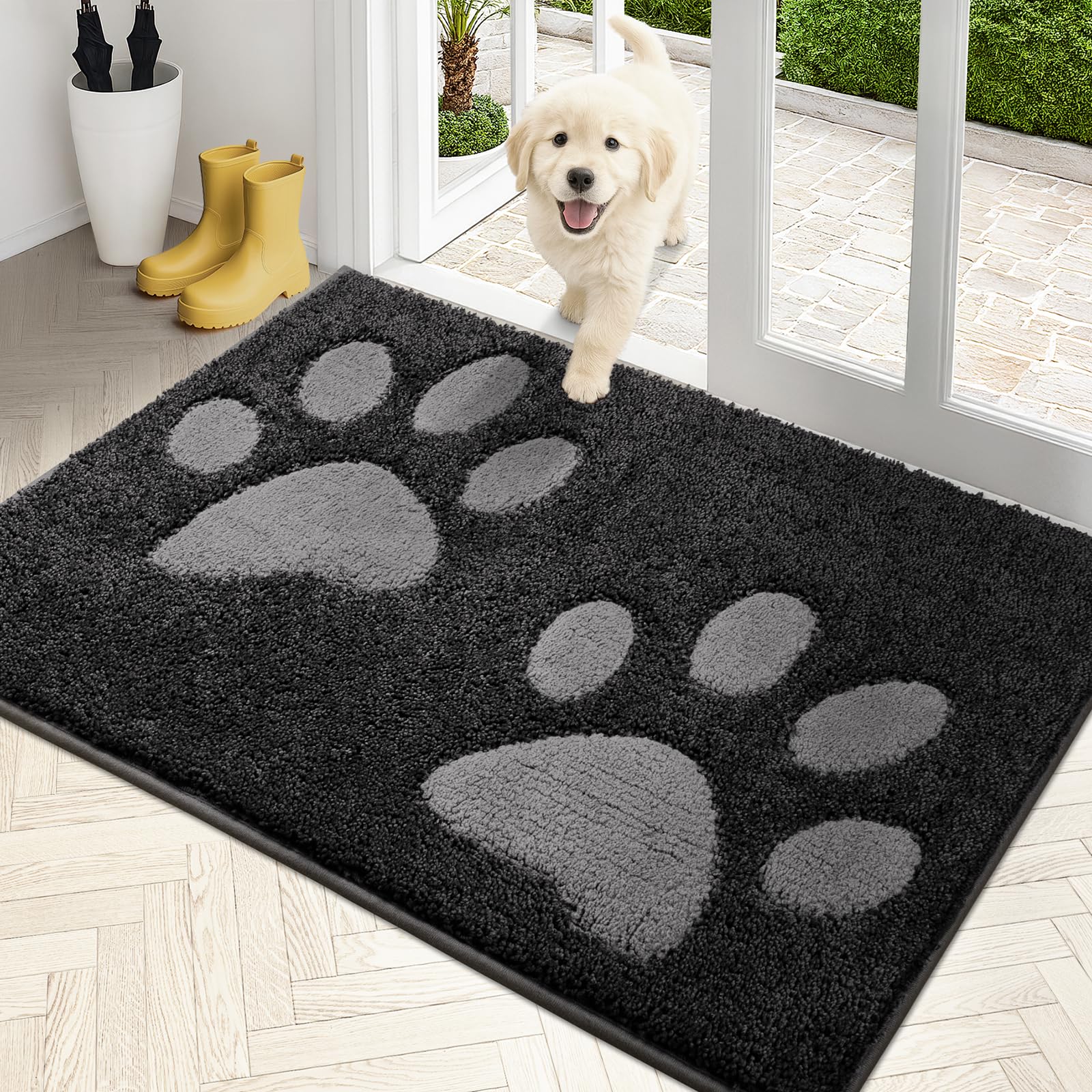 PURRUGS tapis porte anti-saletés 32x47 absorbe eau et saleté.