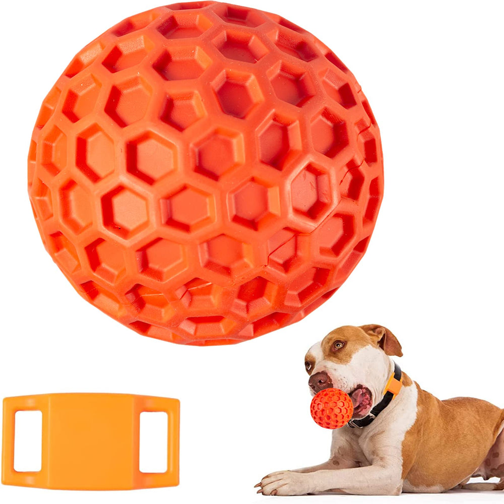 Boules sifflantes Putago orange pour chiens, encouragent le jeu actif et l’exercice.