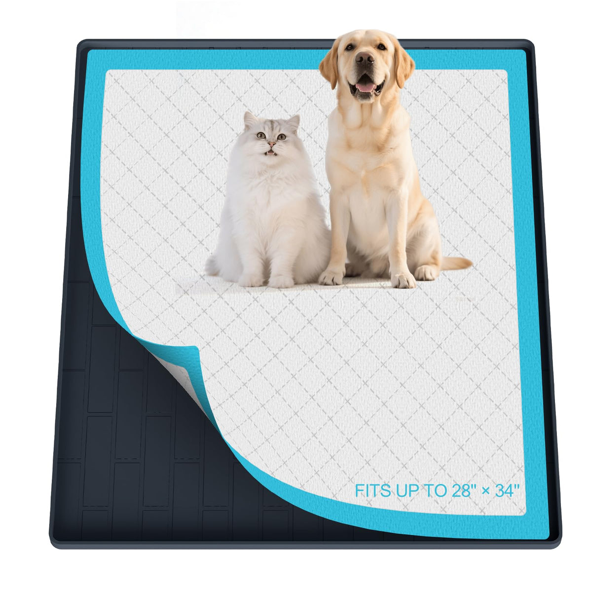 PUWANJILI bac-tapis chien silicone antidérapant 34x28 pour sécurité et propreté intérieure.