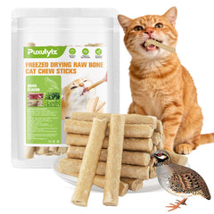 Puxulyiz Sticks Chat Caille: bâtonnets poreux favorisant le nettoyage et haleine fraîche.