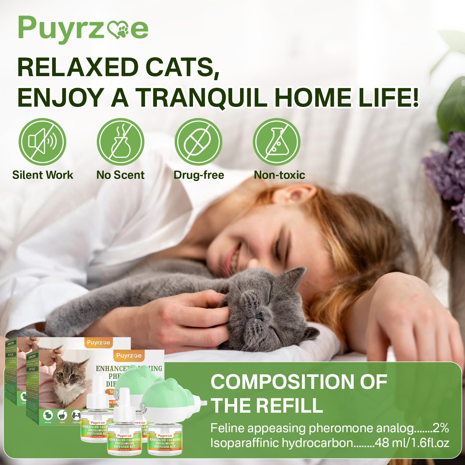 Puyrzoe diffuseur sans odeur: sécurité et confort pour tous les animaux.