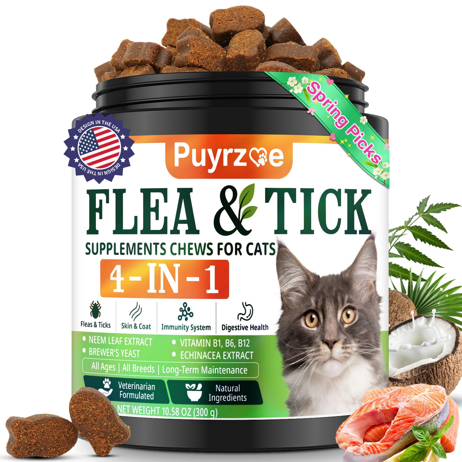 Puyrzoe traitement-puces-chat-comprime, comprimé pratique pour une routine anti-puces quotidienne.
