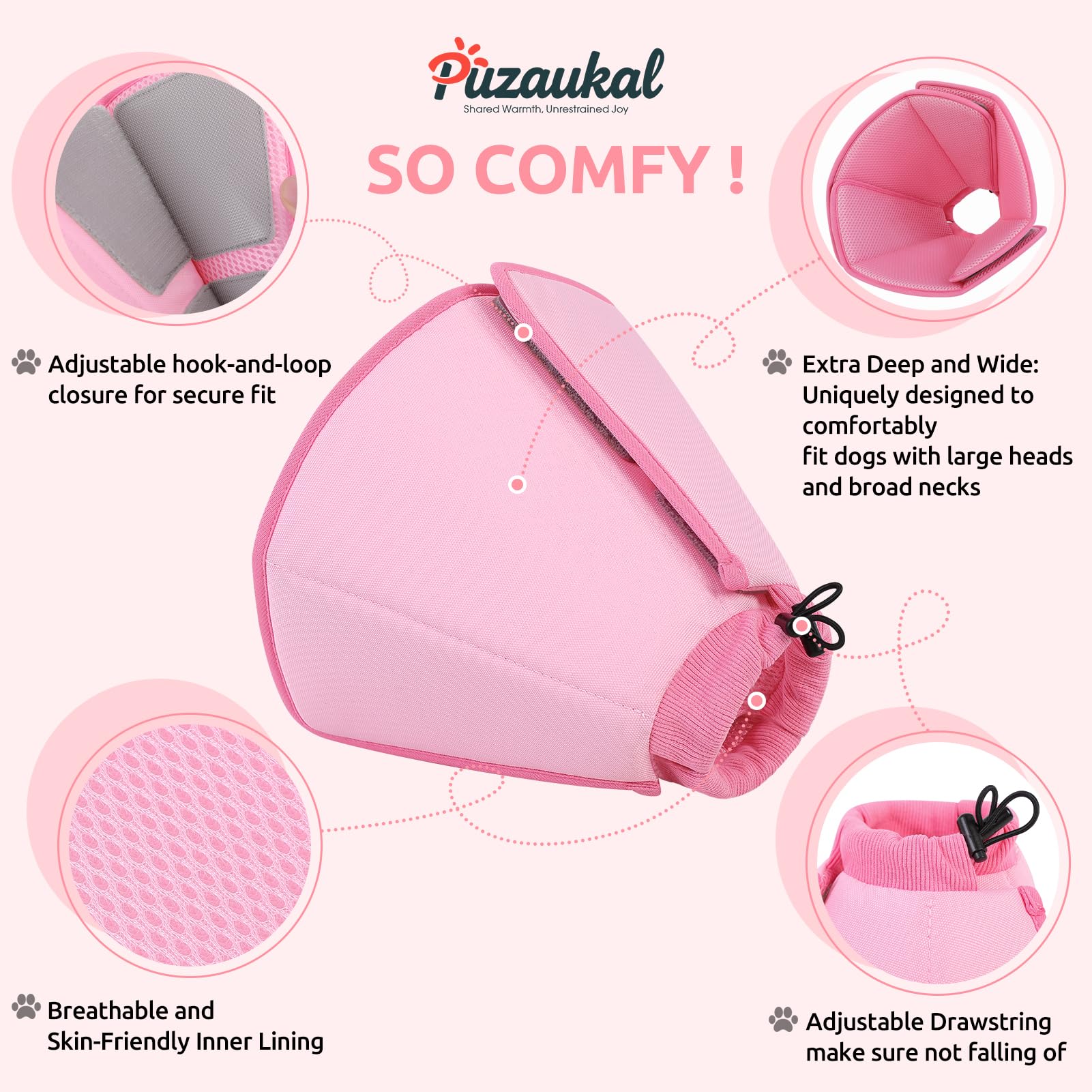 PUZAUKAL cône moelleux respirable rose pratique pour manger et boire