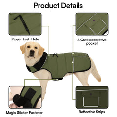 Manteau PUZAUKAL pour chien, trou harnais visible, attache facile en promenade