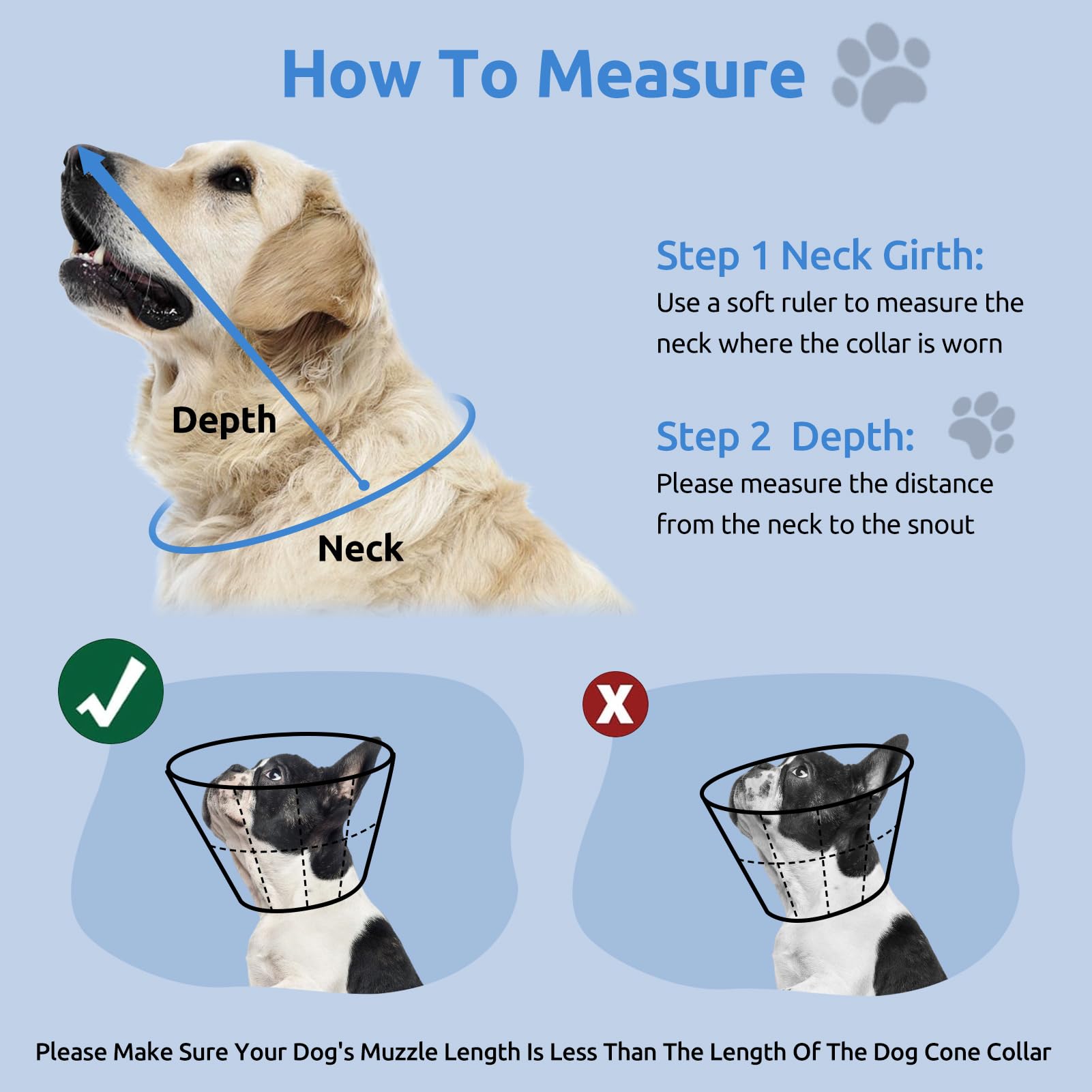 PUZAUKAL réglage velcro, cone chien facile à mettre et ajustable.