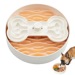 Puzzle Feeder bol lent pour chien grand rose, ralentit l’ingestion et maintient l’attention.