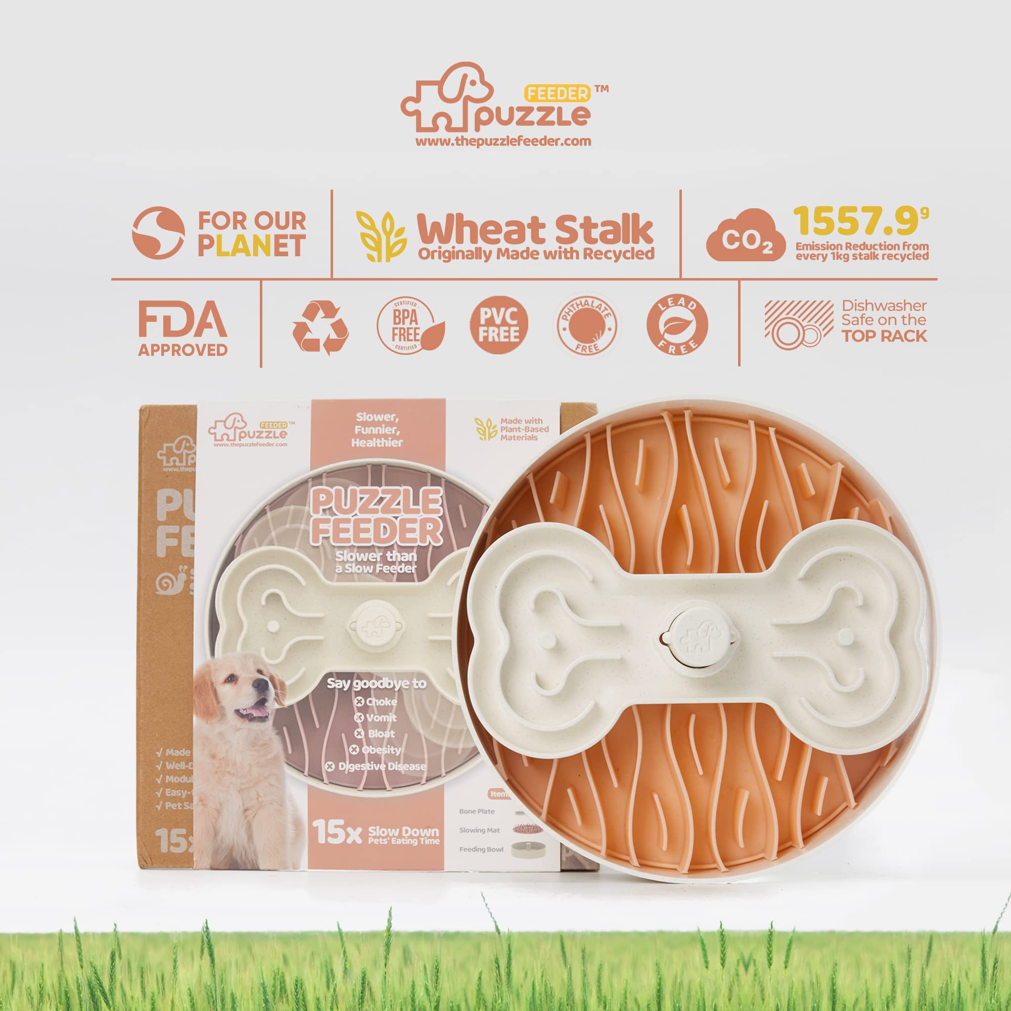 Puzzle Feeder design modulable rose, adapté à diverses habitudes d’alimentation.
