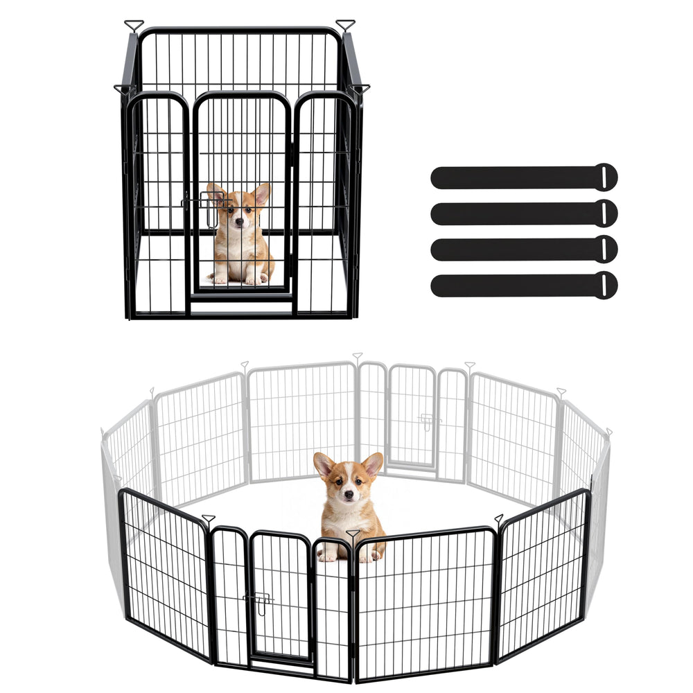 Pvpy Yvrd enclos-chien 24pouces 4panneaux, espace sûr pour intérieur et extérieur.