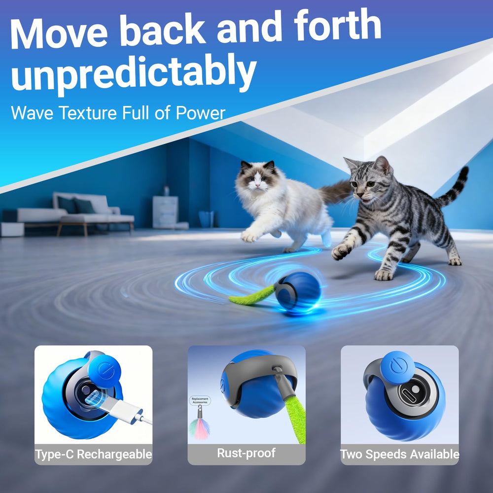 Pwvivjoi structure-fil-durable, jouet robuste pour chats énergiques.
