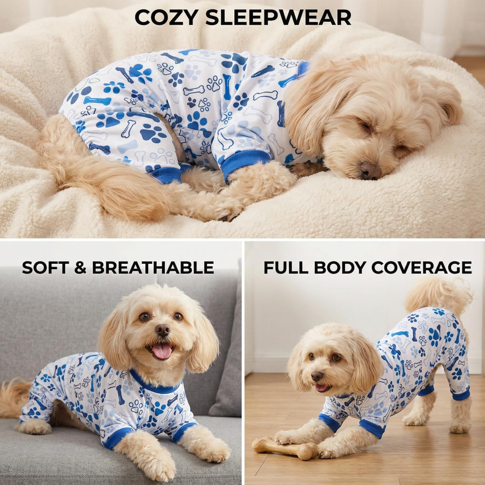Pyjama calmant pour chien, chaleur douce, parfait pour températures plus froides.