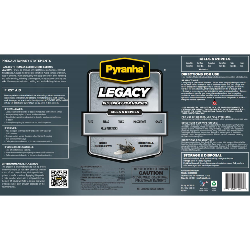 Pyranha Legacy application cheval pendant l’entraînement en extérieur.