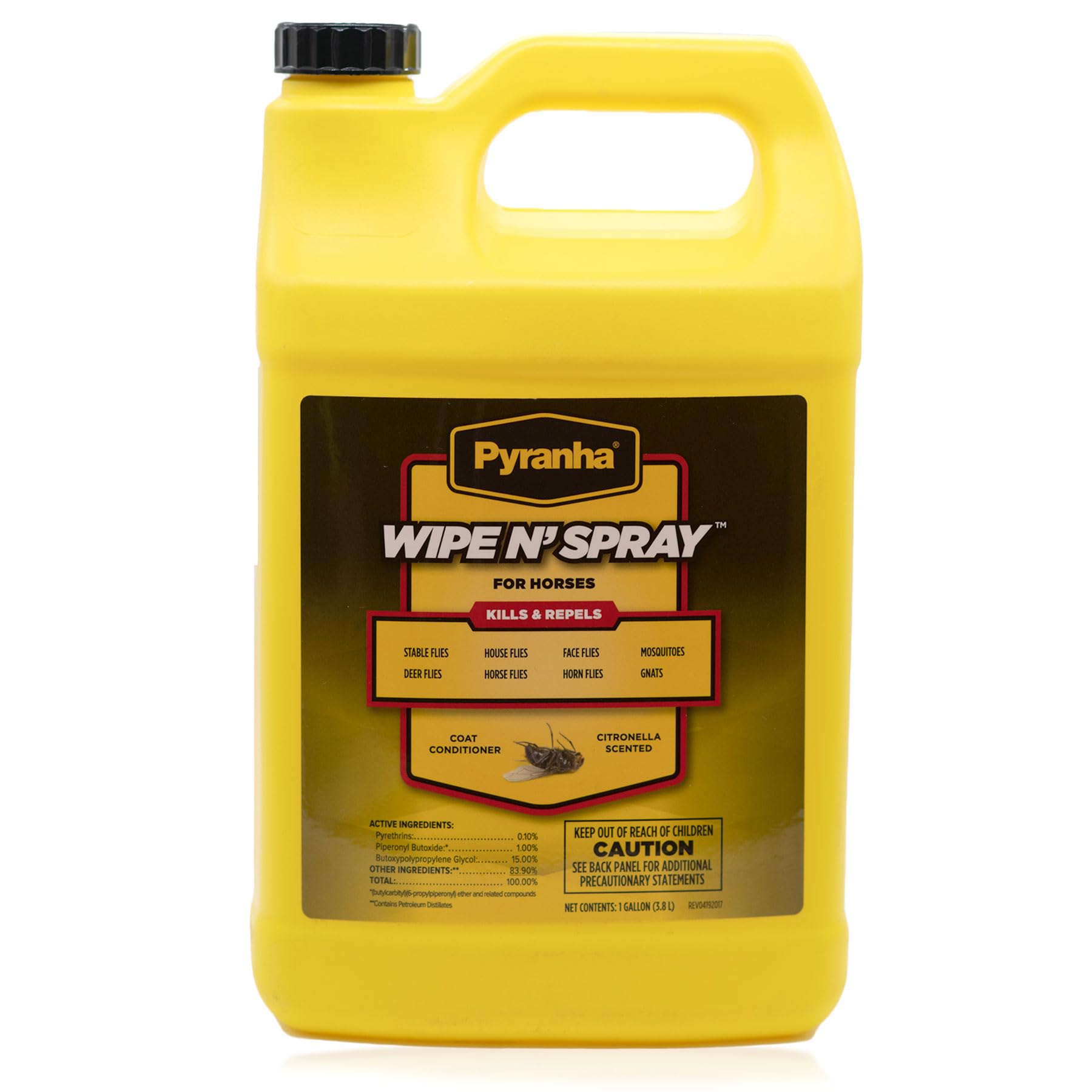 Pyranha Wipe N' Spray, bouteille pour chevaux, protection durable contre les insectes.