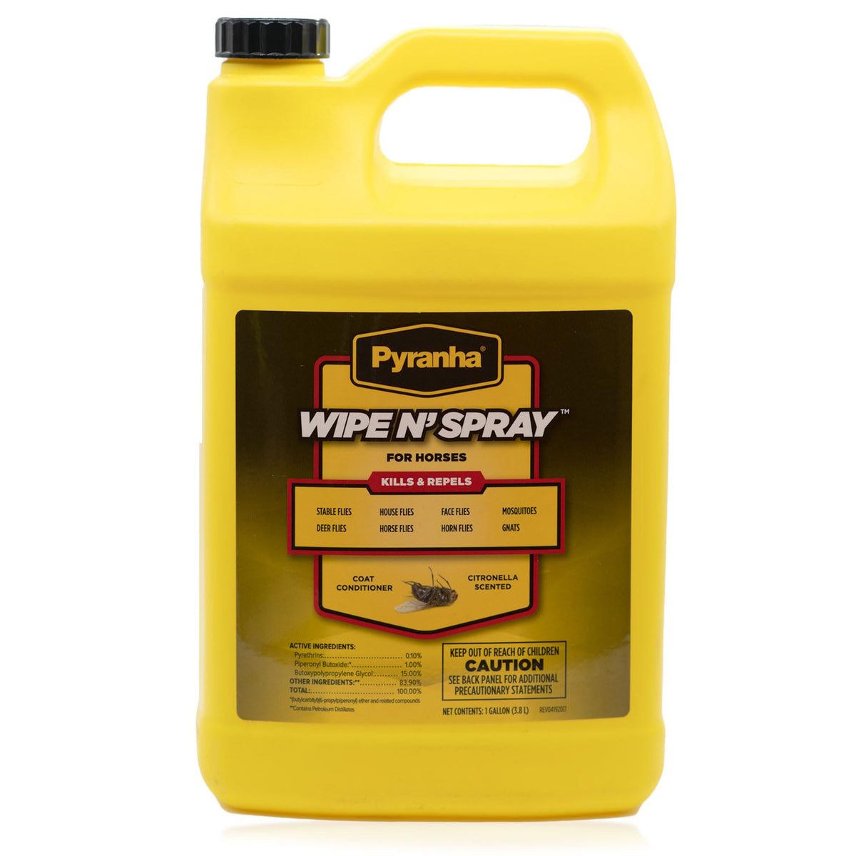 Pyranha Wipe N' Spray, bouteille pour chevaux, protection durable contre les insectes.