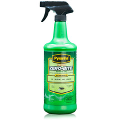 Pyranha Zero-Bite flacon vert prêt à l’emploi pour éloigner les insectes autour des animaux.
