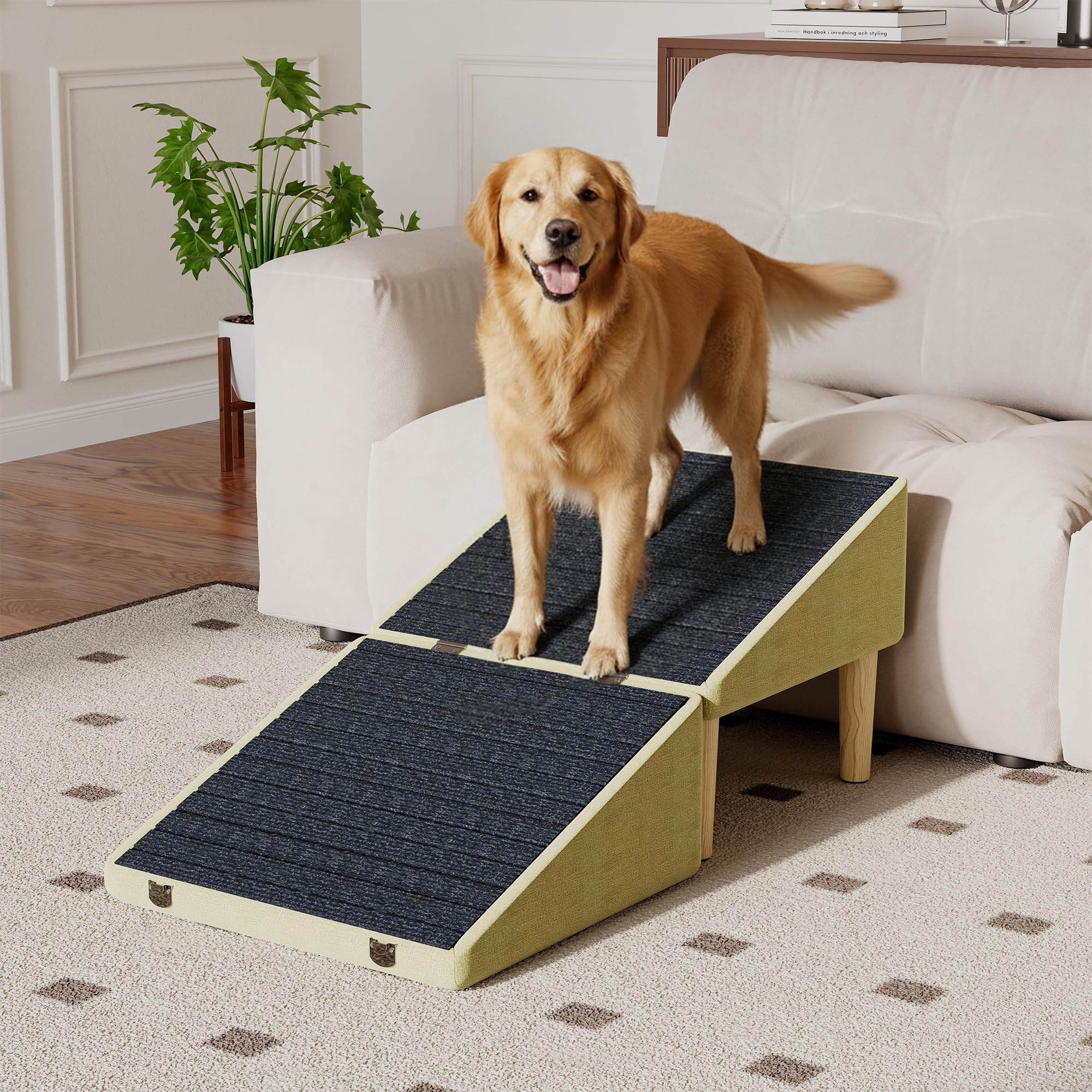 PyroLog rampe 3-en-1 avec rangement caché, facile montée pour chiens