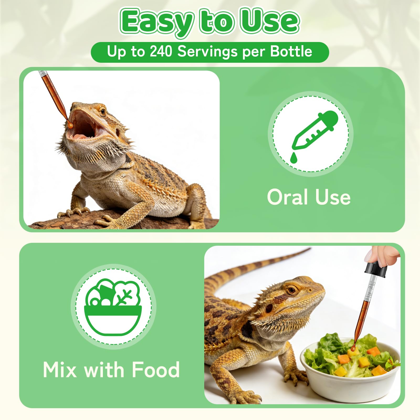 Utilisation quotidienne simple, soutien immunitaire et métabolisme des reptiles.
