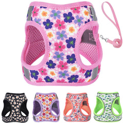 Harnais QAORD pour petit chien rose avec design d’enfilage facile pour balades rapides