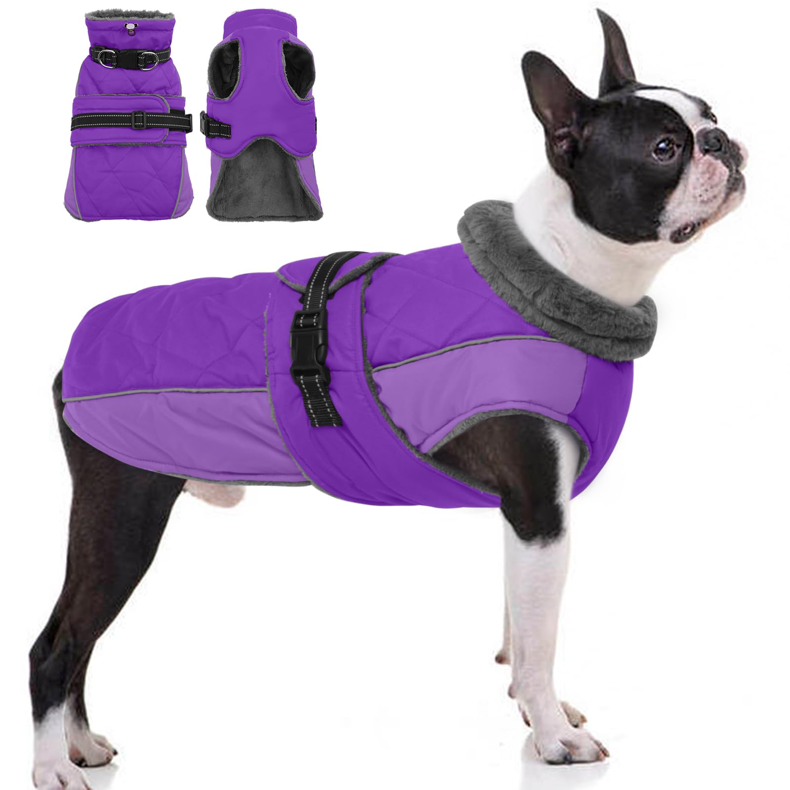 Manteau QBLEEV chaud et réfléchissant, visibilité accrue la nuit.