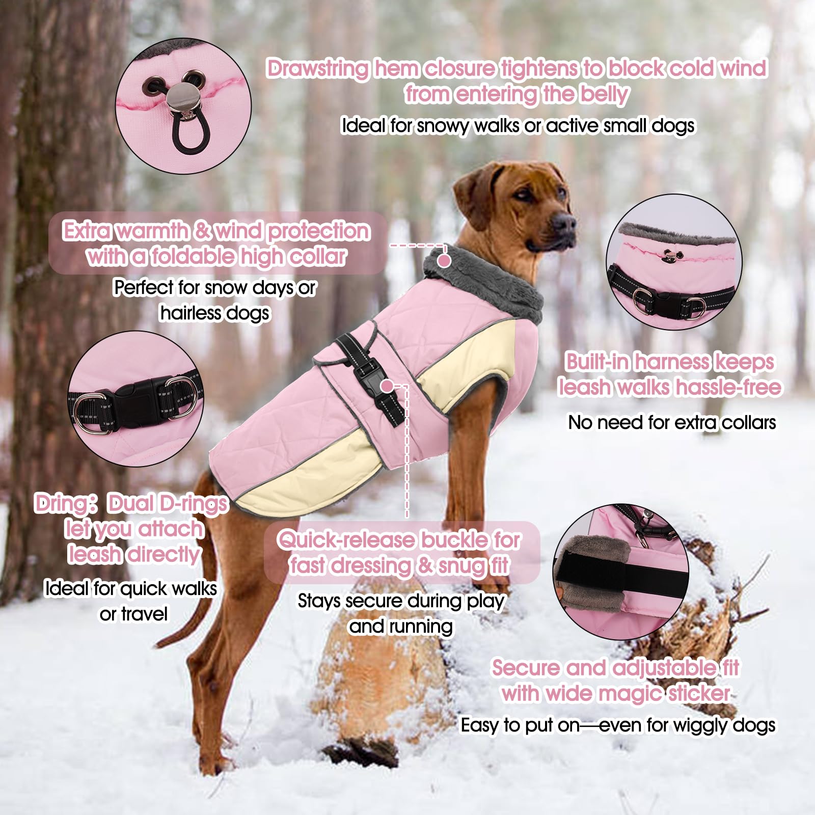 Manteau hiver QBLEEV avec col roulé et polaire, chaleur confortable pour sorties