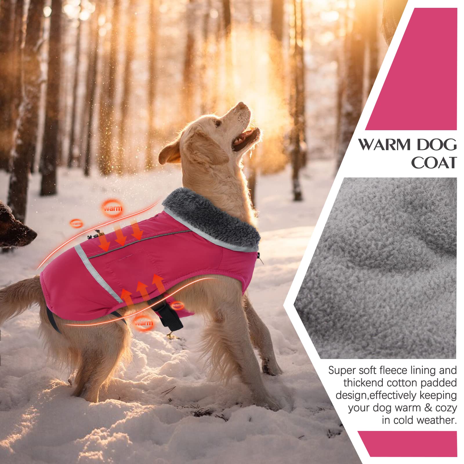 QBLEEV manteau chien avec trou pour laisse cachee, contrôle facilité en promenade.