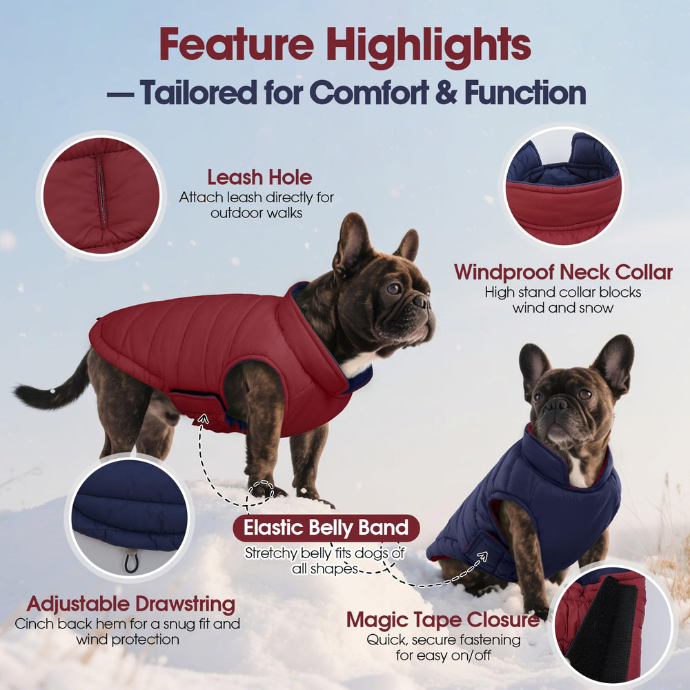 Manteau QBLEEV anti-vent pour chien, chaleur légère pendant les promenades.