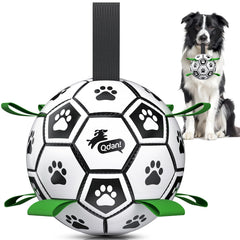 QDAN Ballon-football chien Coupe du Monde avec sangle, idéal pour jeux actifs.