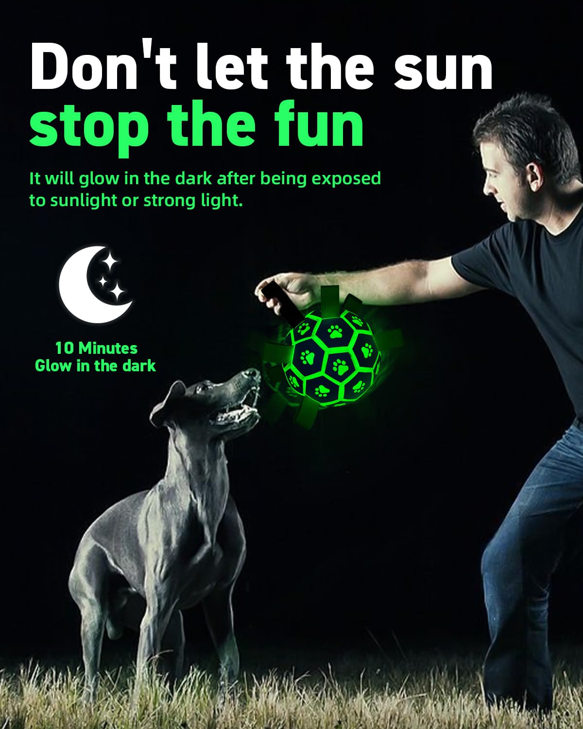 QDAN balle lumineuse 6 pouces, outil d'entraînement et de jeu stimulant.