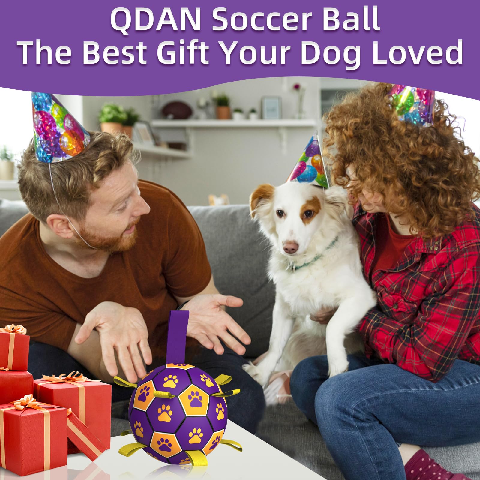 Ballon QDAN avec poignée, facile à attraper pendant le jeu.