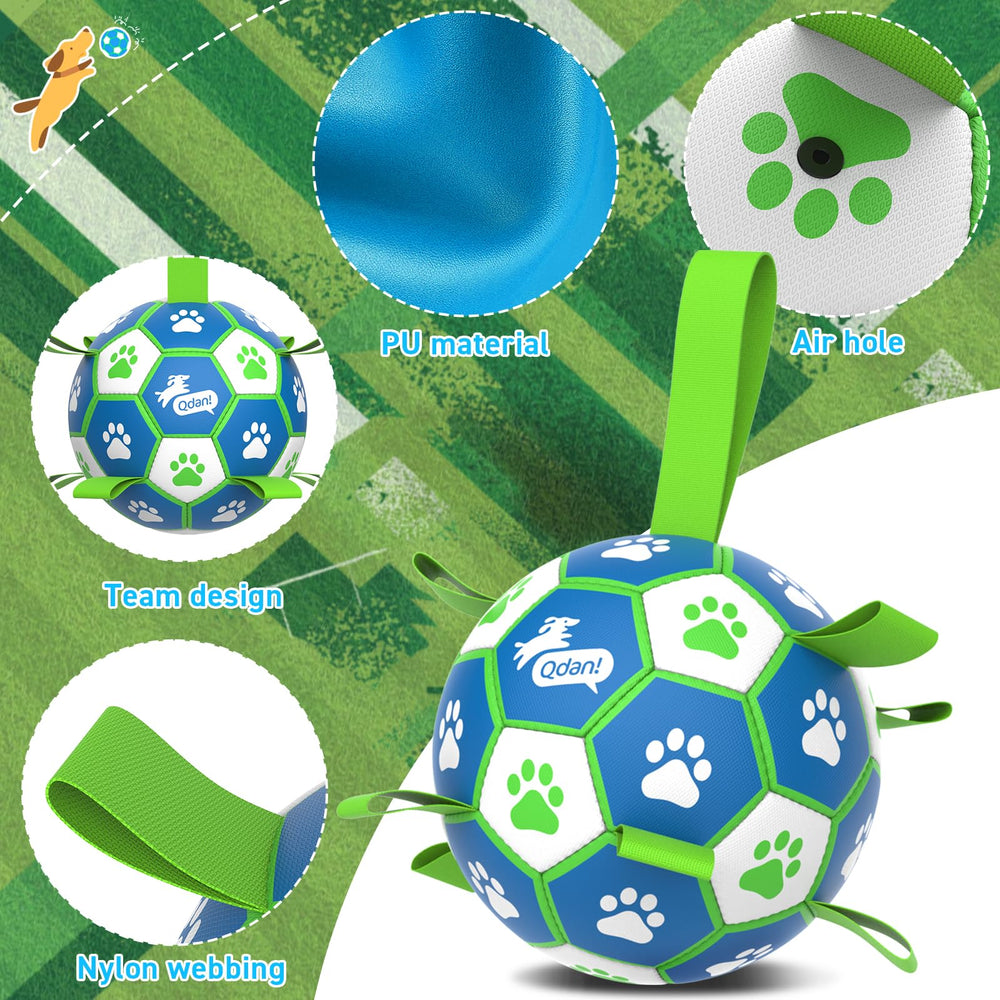 QDAN Ballon-chien avec pompe incluse pour mise en jeu rapide.