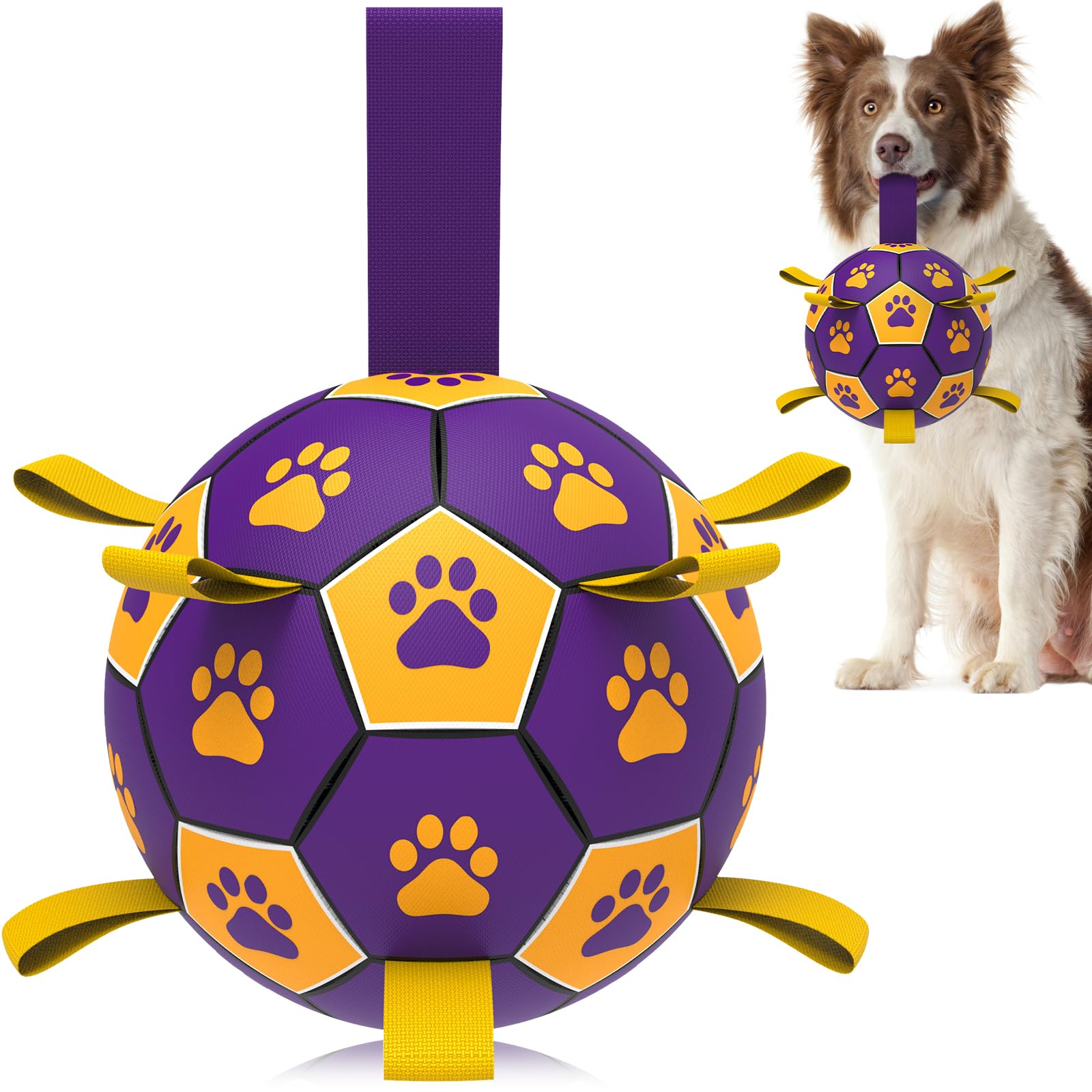 QDAN ballon de foot avec anse, idéal pour les jeux de tir et de loisir.
