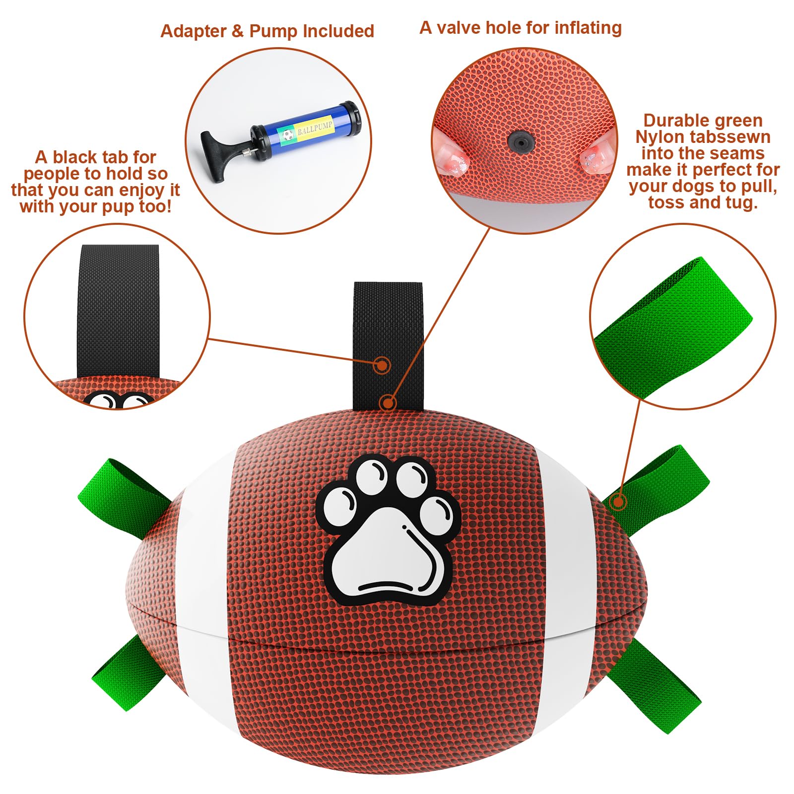 QDAN Sangles-nylon-jouet-chien-interactif, prise ergonomique pour des jeux prolongés.