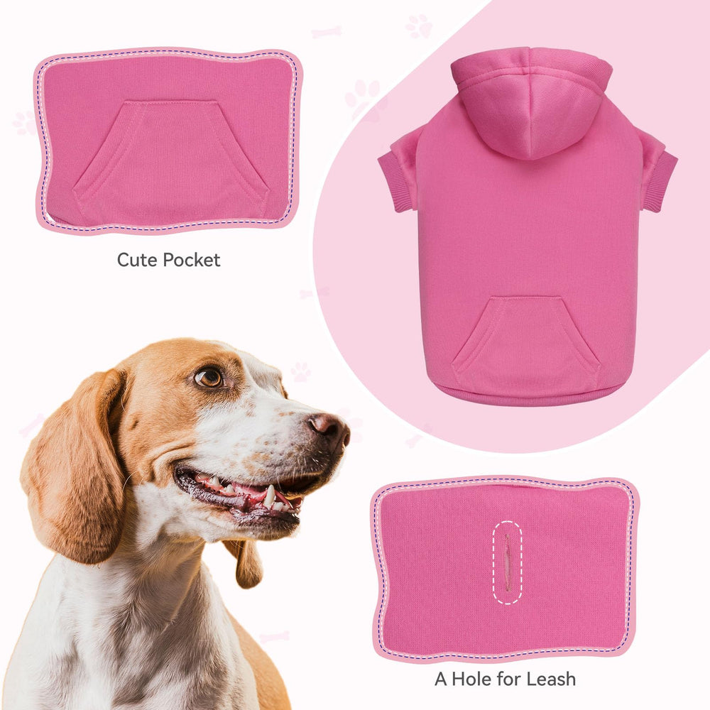 Veste capuche pour chien en extérieur rose, idéale par temps froid pour rester au chaud.