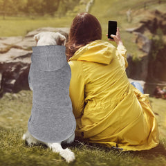 Veste chien QDYU gris XL arrière, silhouette élégante et adaptée.