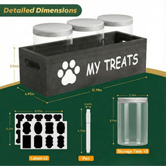 Contenants emboîtables qeerable pour croquettes chien, organisation plan de travail